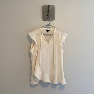Cream Banana Republic flutter sleeve top